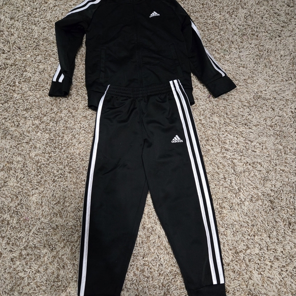 Adidas Black Tracksuit with White Stripes - Picture 1 of 4
